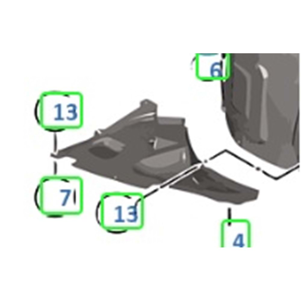 BMW DAVLUMBAZ ÇAMURLUK ÖN SAĞ F30 Ön parça