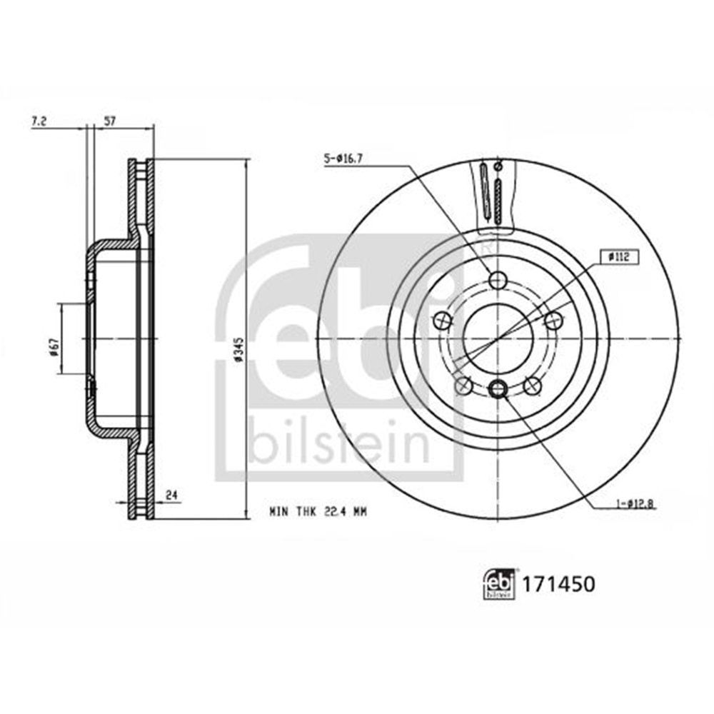 BMW FREN DİSK ARKA G20 G80 G23 G30 F30 G11 G16 G02 345mm