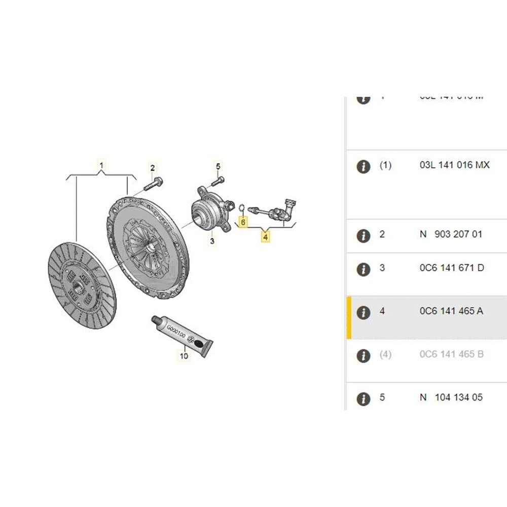 VW GLAC RULMAN AMAROK APARAT