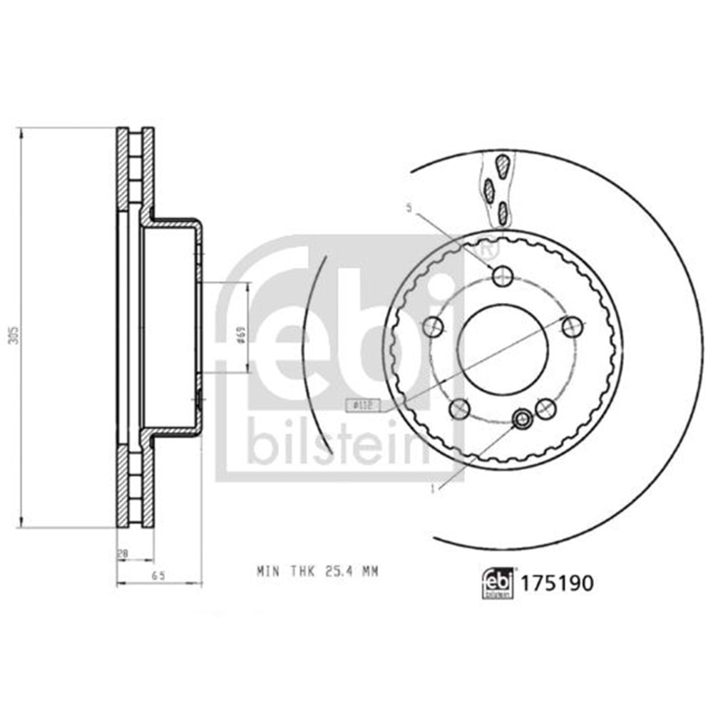 MB FREN DİSK ÖN W205 HAVALI 305mm