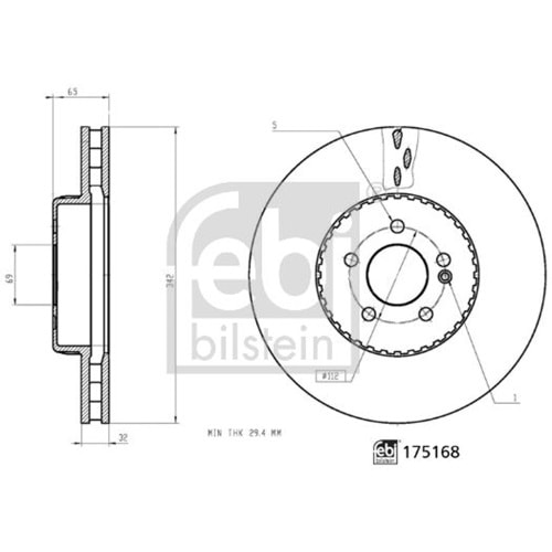 MB FREN DİSK ARKA C253 HAVALI X253 342mm