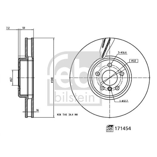 BMW FREN DİSK ÖN G20 SOL G80 G23 G30 F30 G11 G16 G02 348mm