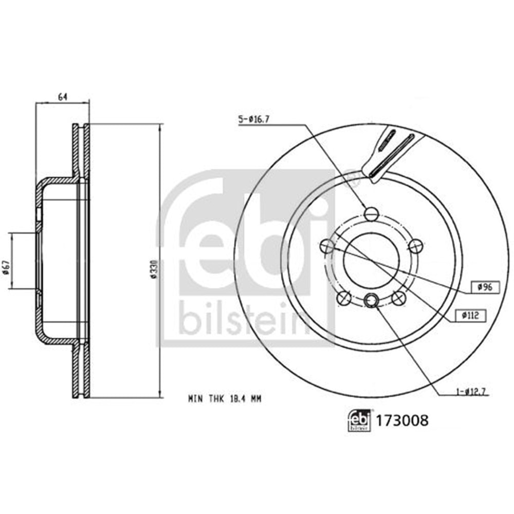 BMW FREN DİSK ARKA SAĞ G20 G80 G23 G30 F30 G11 G16 G02 330mm