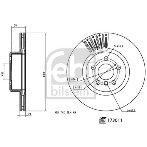 BMW FREN DİSK ÖN G20 G80 G23 G30 F30 G11 G16 G02 330mm