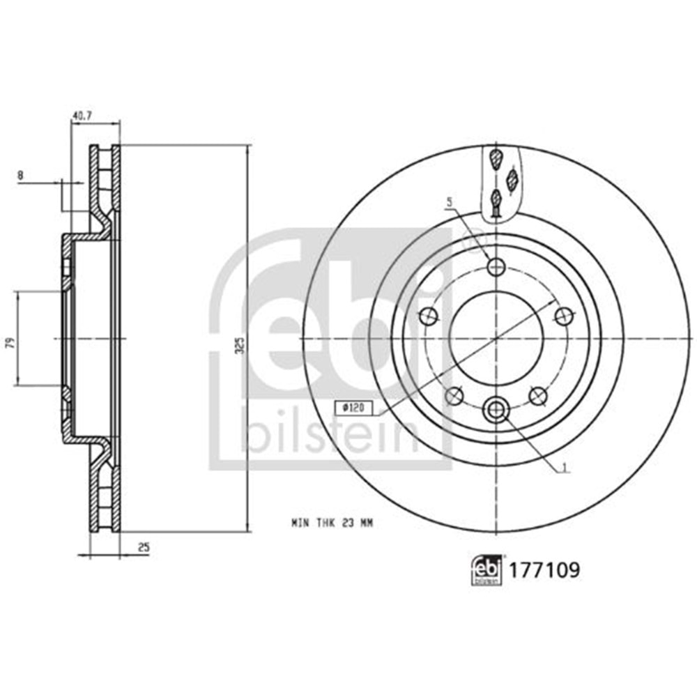 LAND FREN DİSK ARKA DISCOVERY V RANGEROVER IV 325mm 2015+
