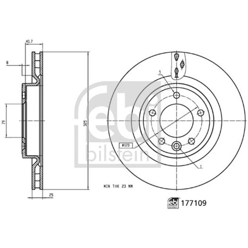 LAND FREN DİSK ARKA DISCOVERY V RANGEROVER IV 325mm 2015+
