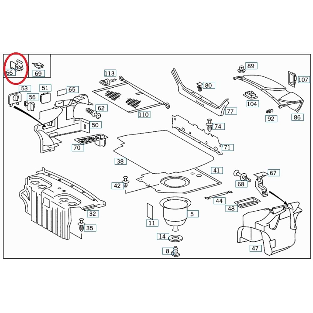 MB KLİPS BAGAJ W124 TUTUCU