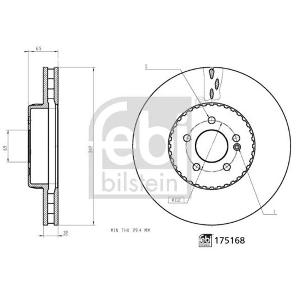MB FREN DİSK ARKA C253 HAVALI X253 342mm