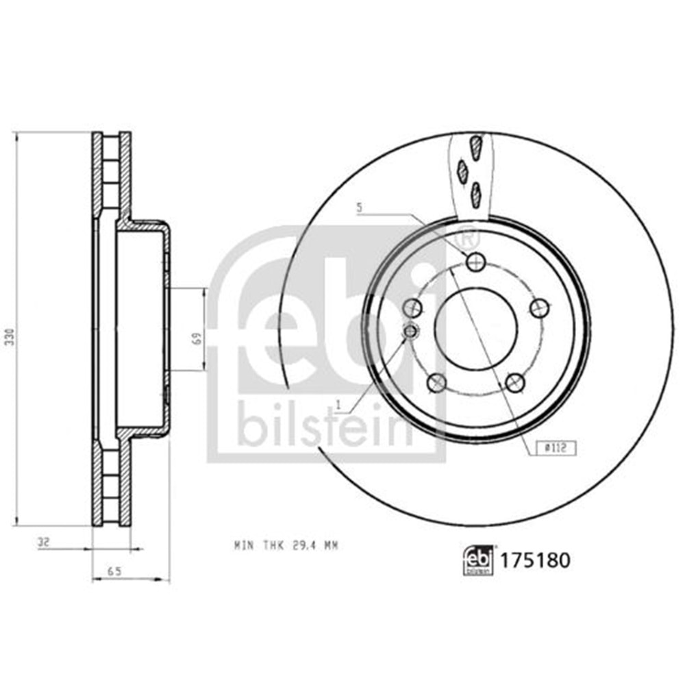 MB FREN DİSK ÖN W205 HAVALI 330mm